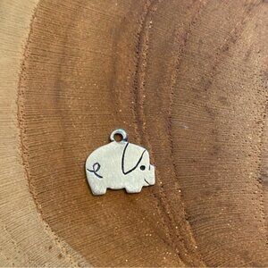 RETIRED James Avery Flat Pig Charm, Sterling Silver